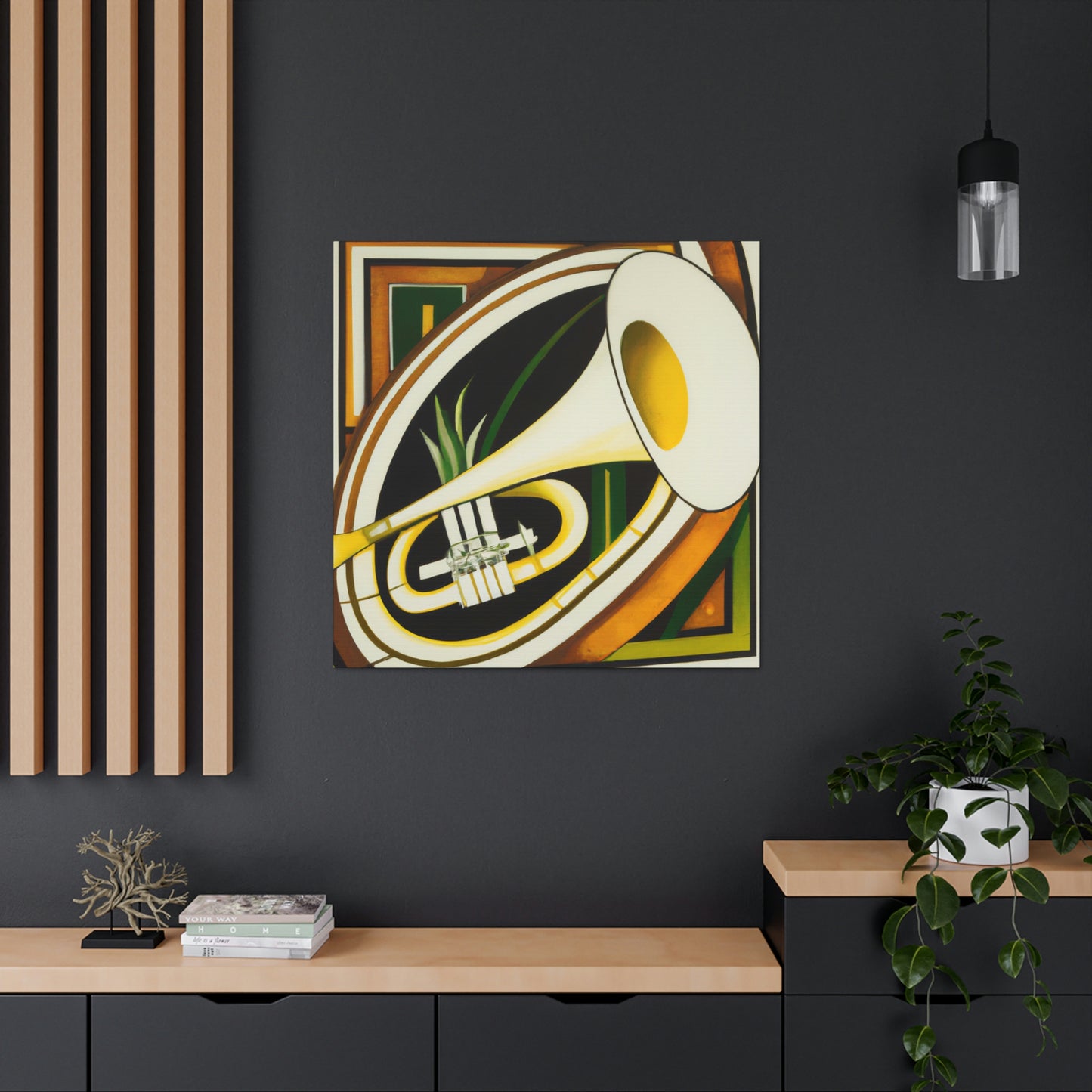 "Gilded Jazz Trumpet" - Canvas