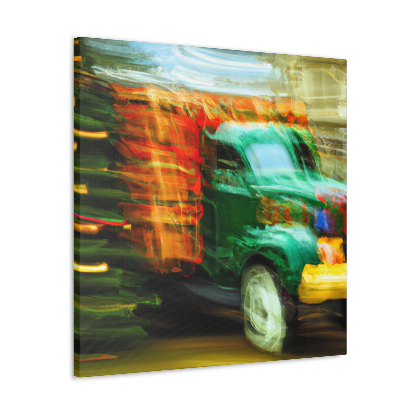 "Truck with Christmas Cheer" - Canvas