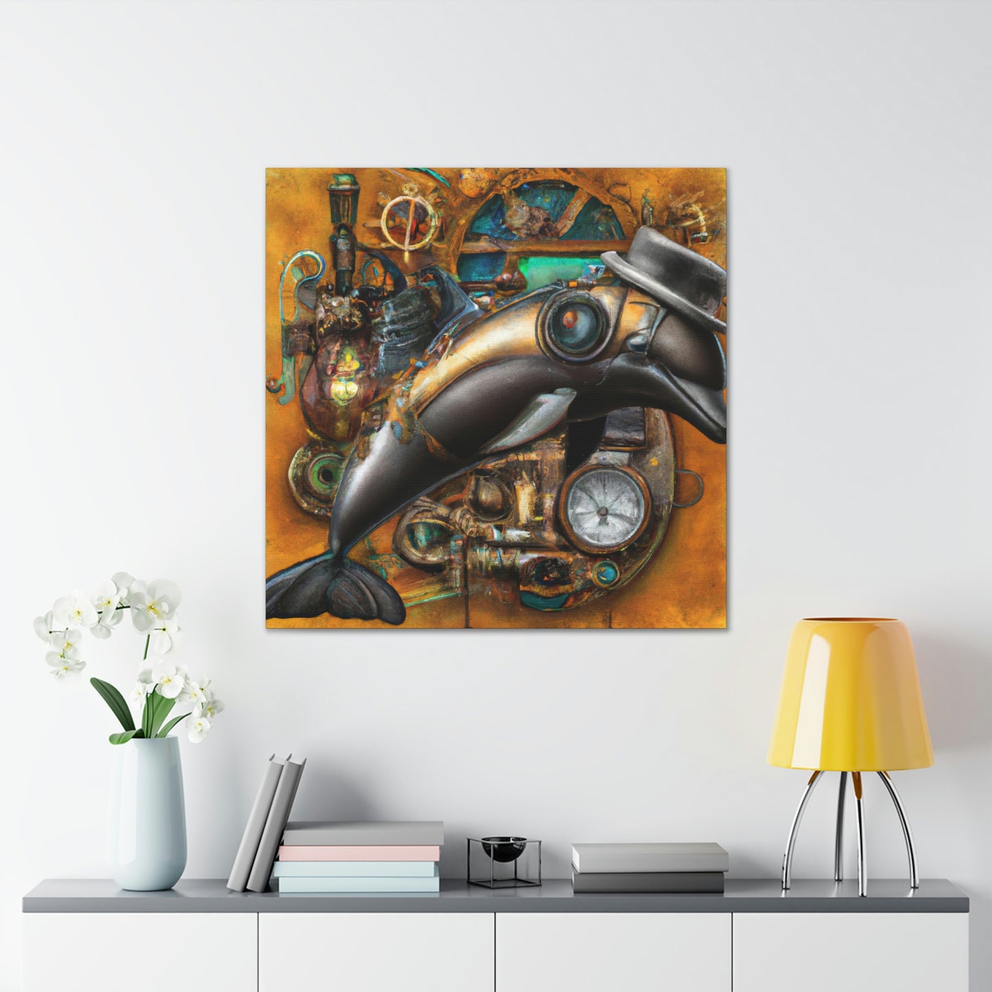 Dolphin Steampunk Ballet - Canvas