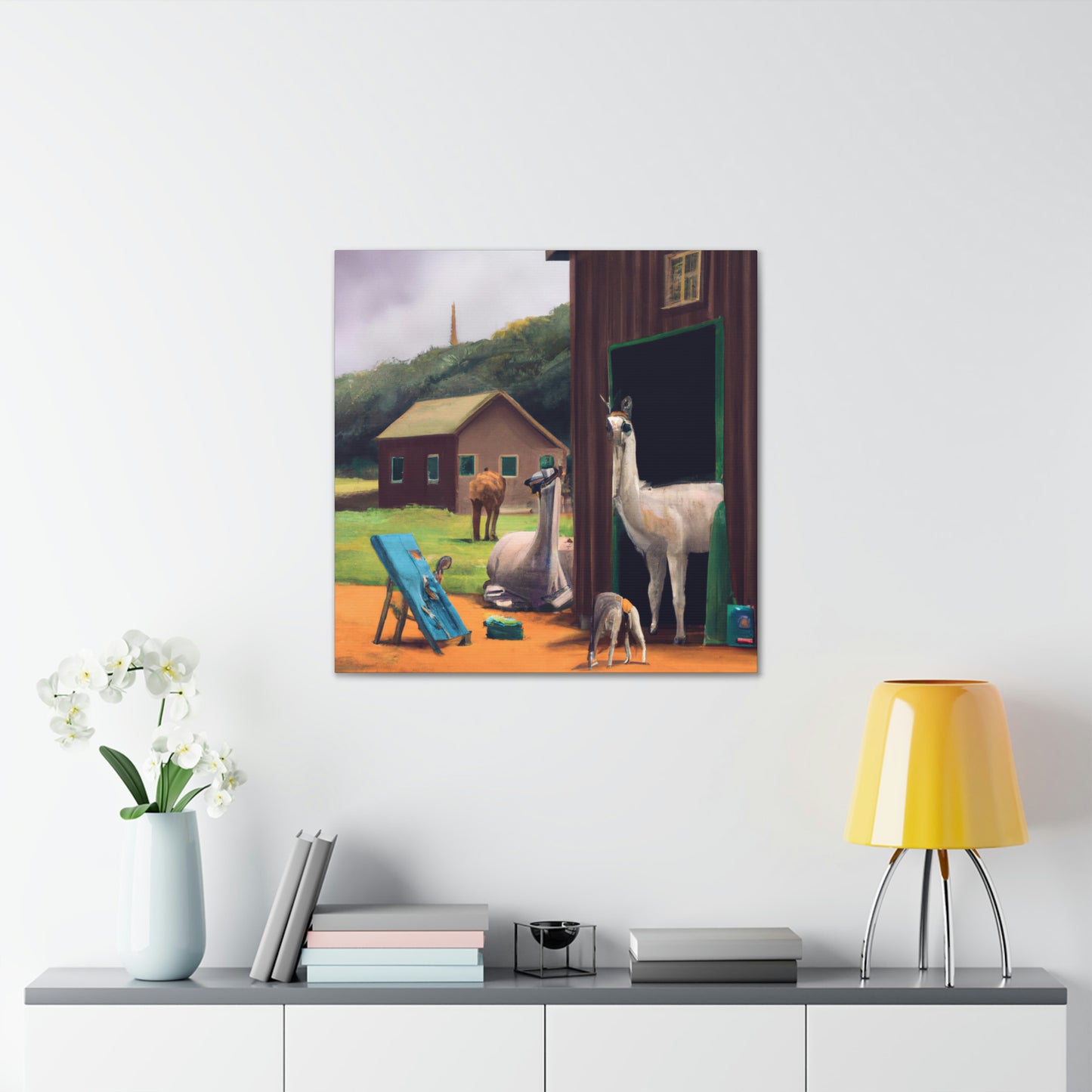 Llama at Sunrise. - Canvas