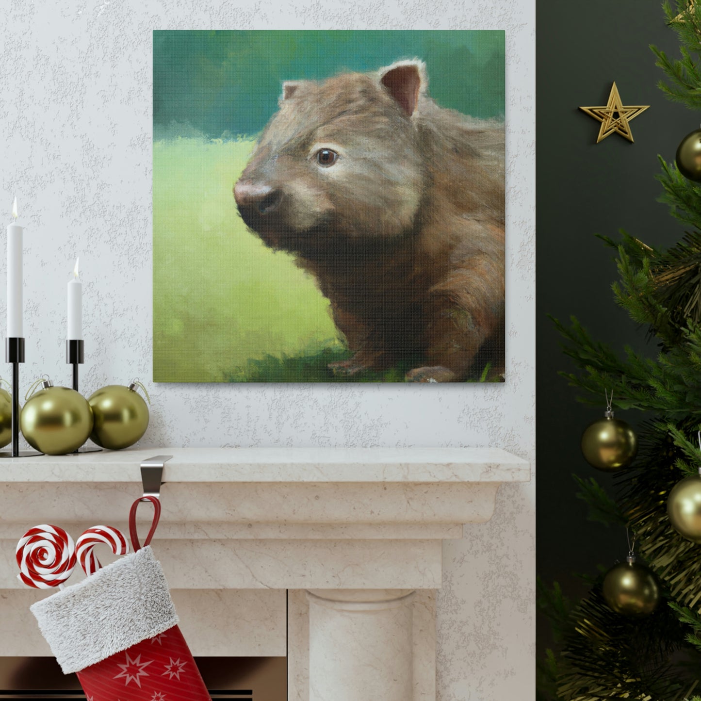 "Wombat in Landscape" - Canvas