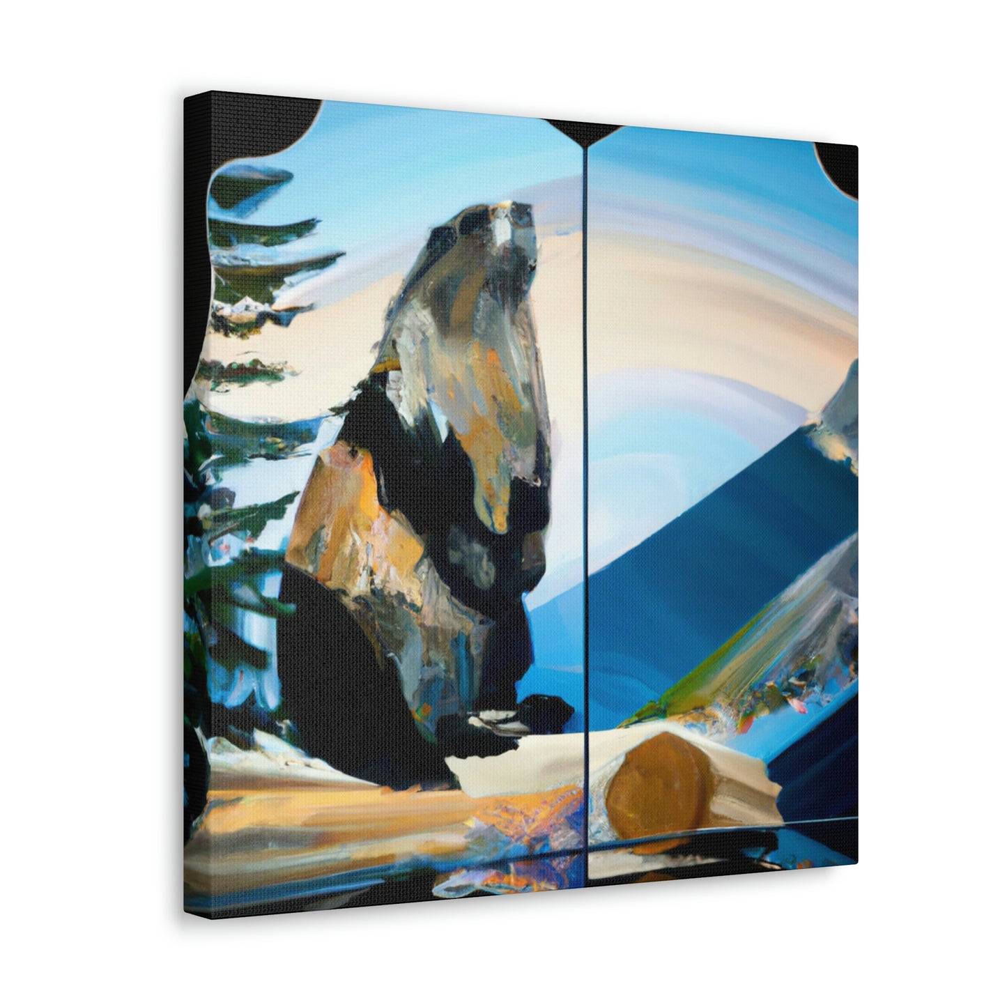 Marmot in Moonlight Glow - Canvas