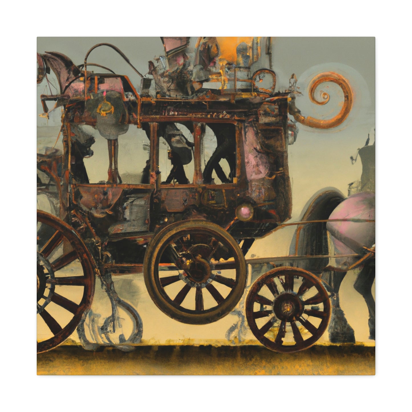 "Steam Horse-Drawn Carriage" - Canvas