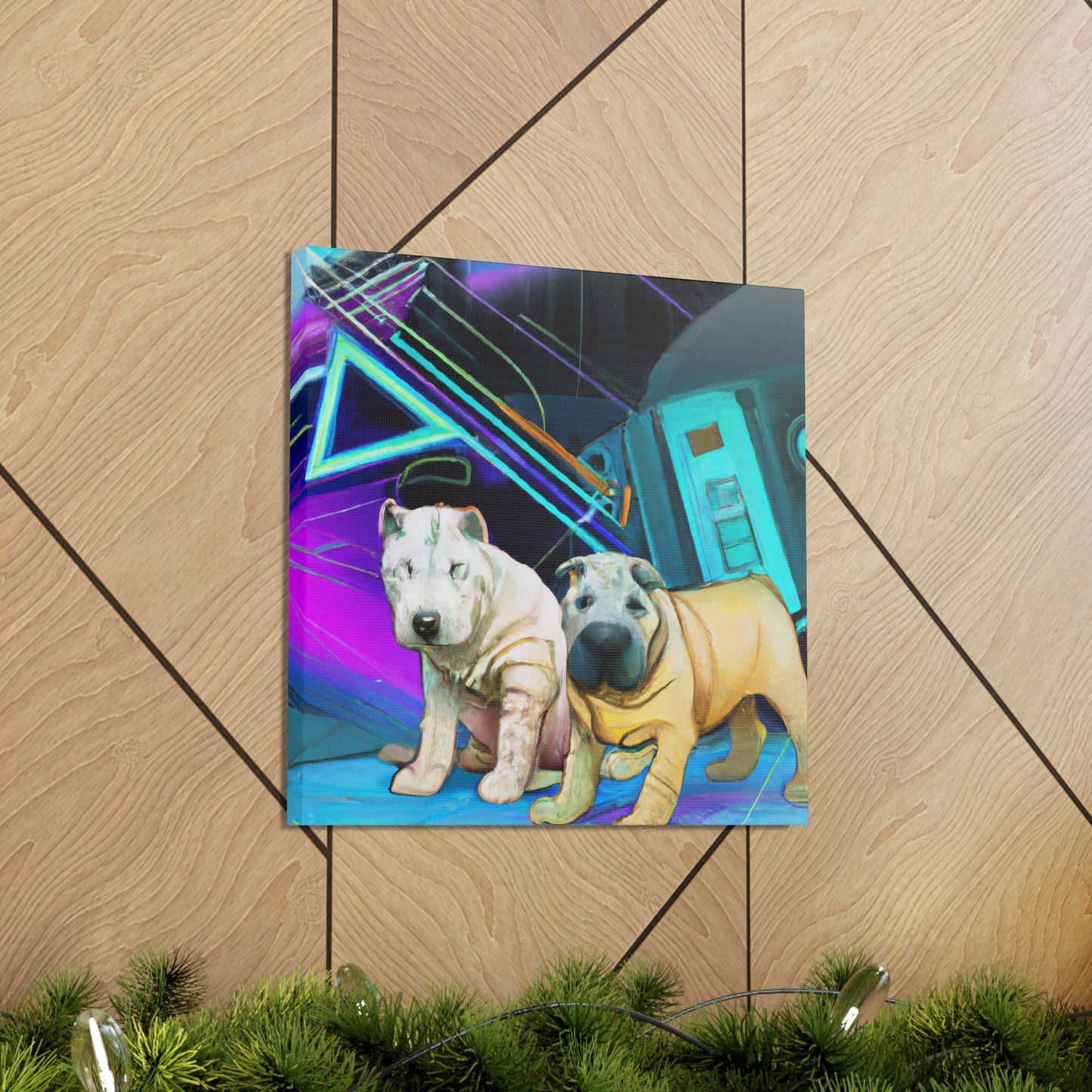 "Shar Pei in Deco" - Canvas