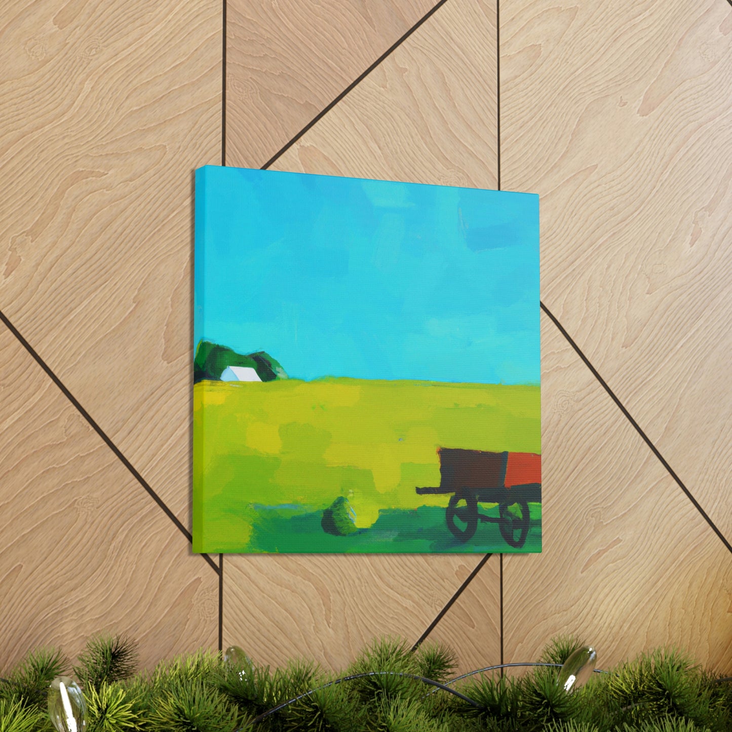 "Hay Wagon Minimalism" - Canvas