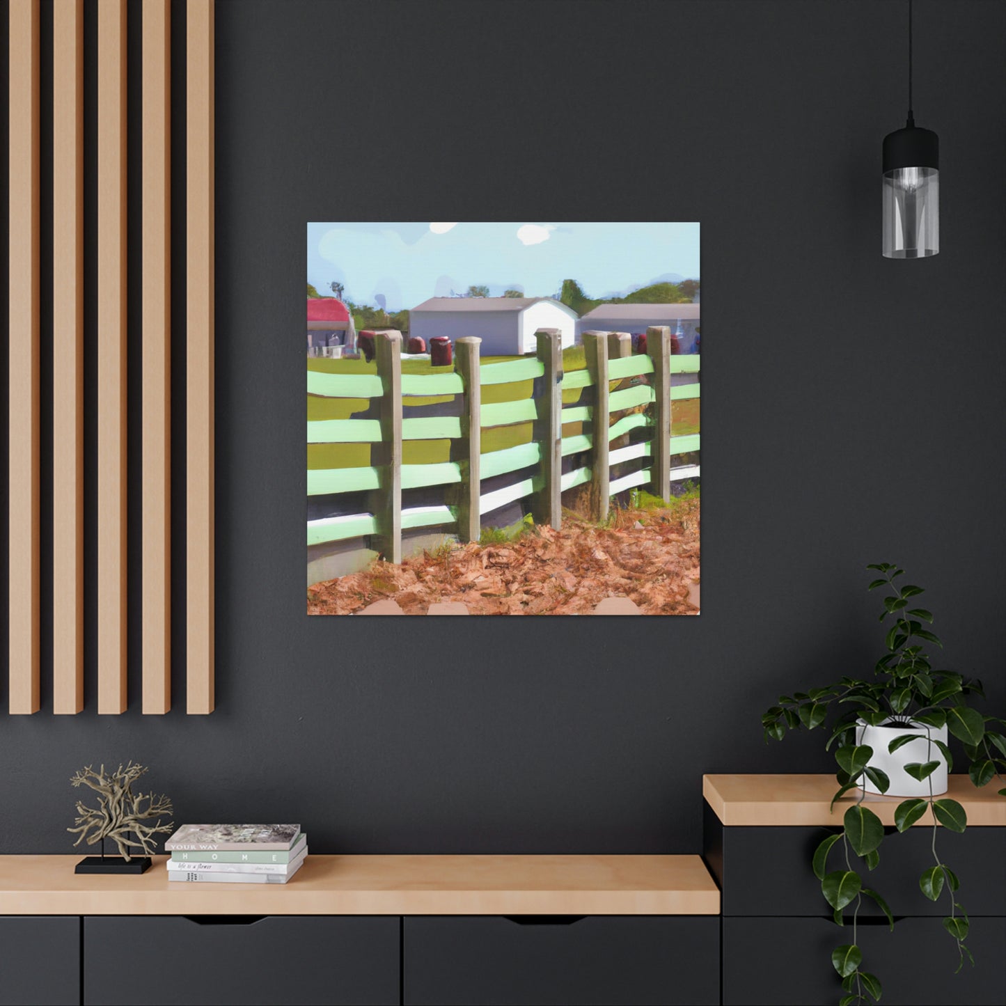 "Barnyard Fence Bouquet" - Canvas