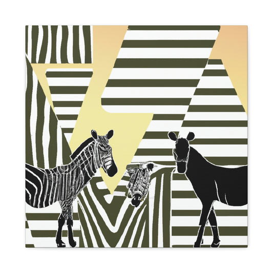 'Zebra in Deco Moon' - Canvas