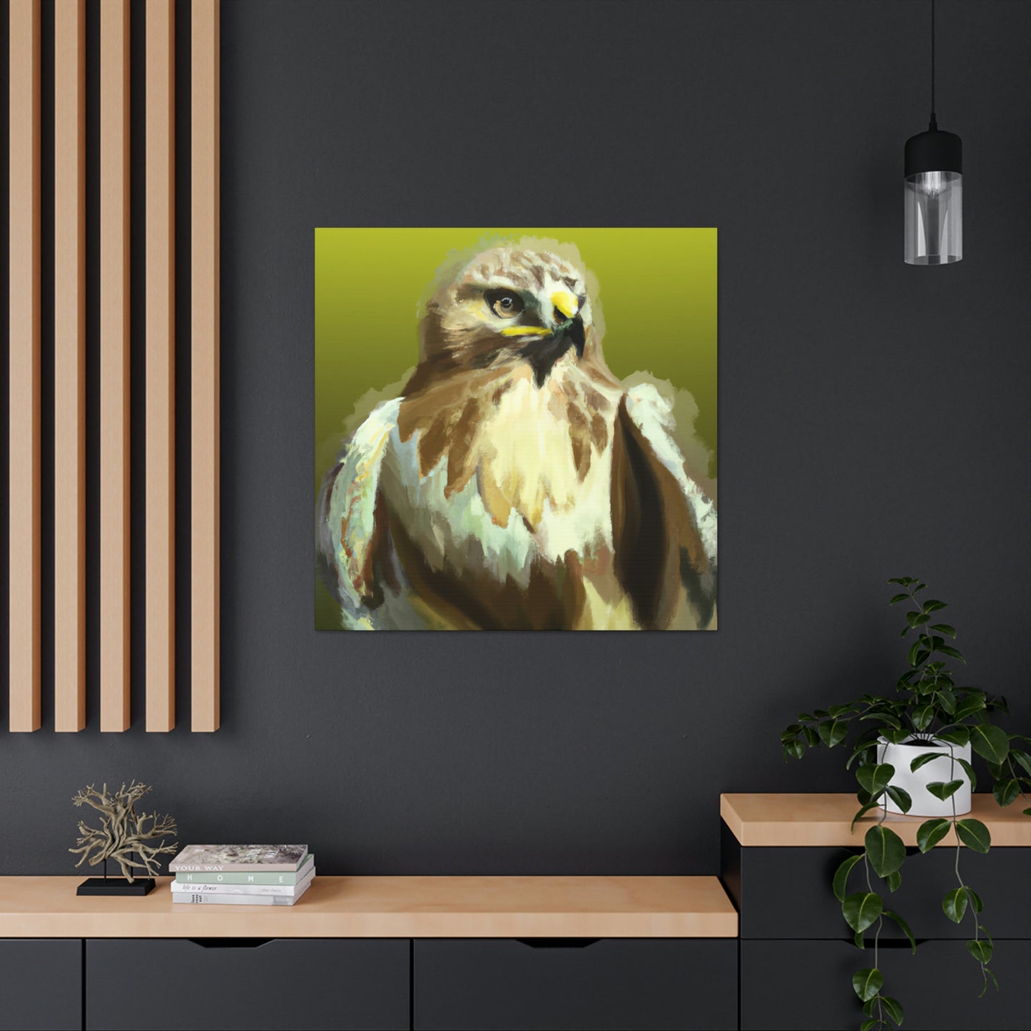 "Hawk in Flight Reflection" - Canvas