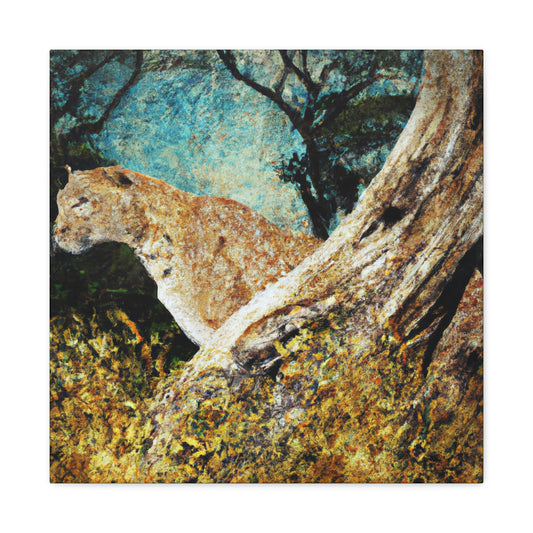 "Leopard in Beauty Bloom" - Canvas