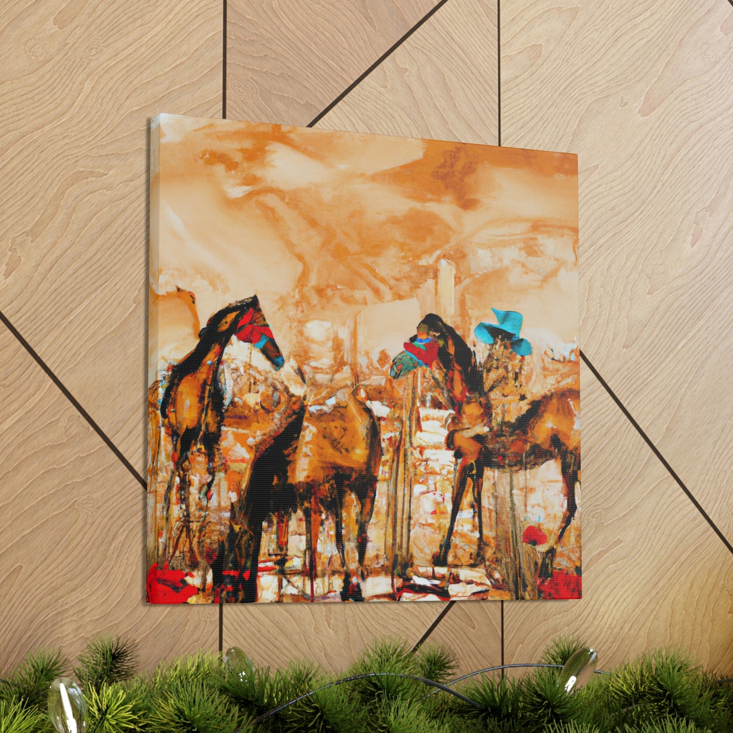 "Horses Grazing Horizon" - Canvas