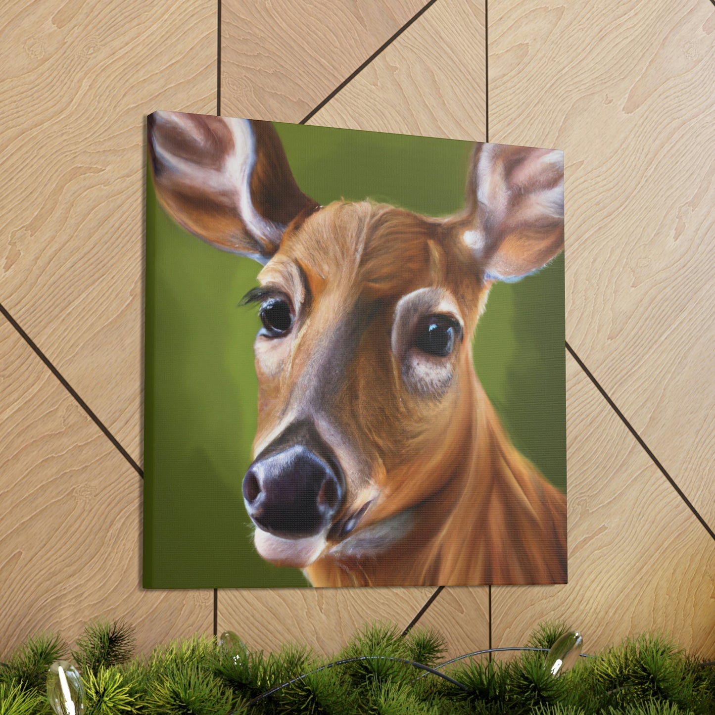 "Whitetail Deer in Snow" - Canvas