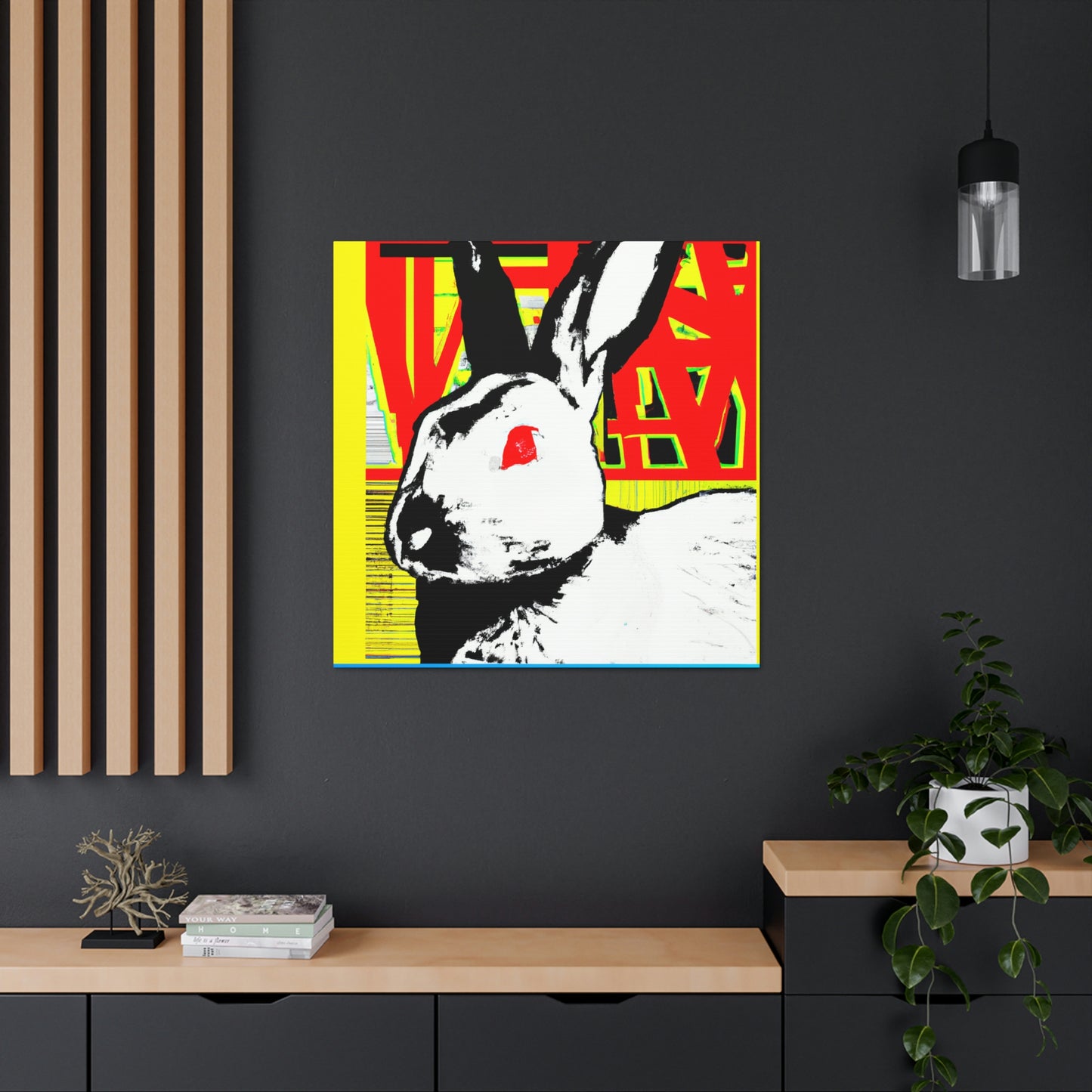 Rabbit in Moonlight Glow. - Canvas