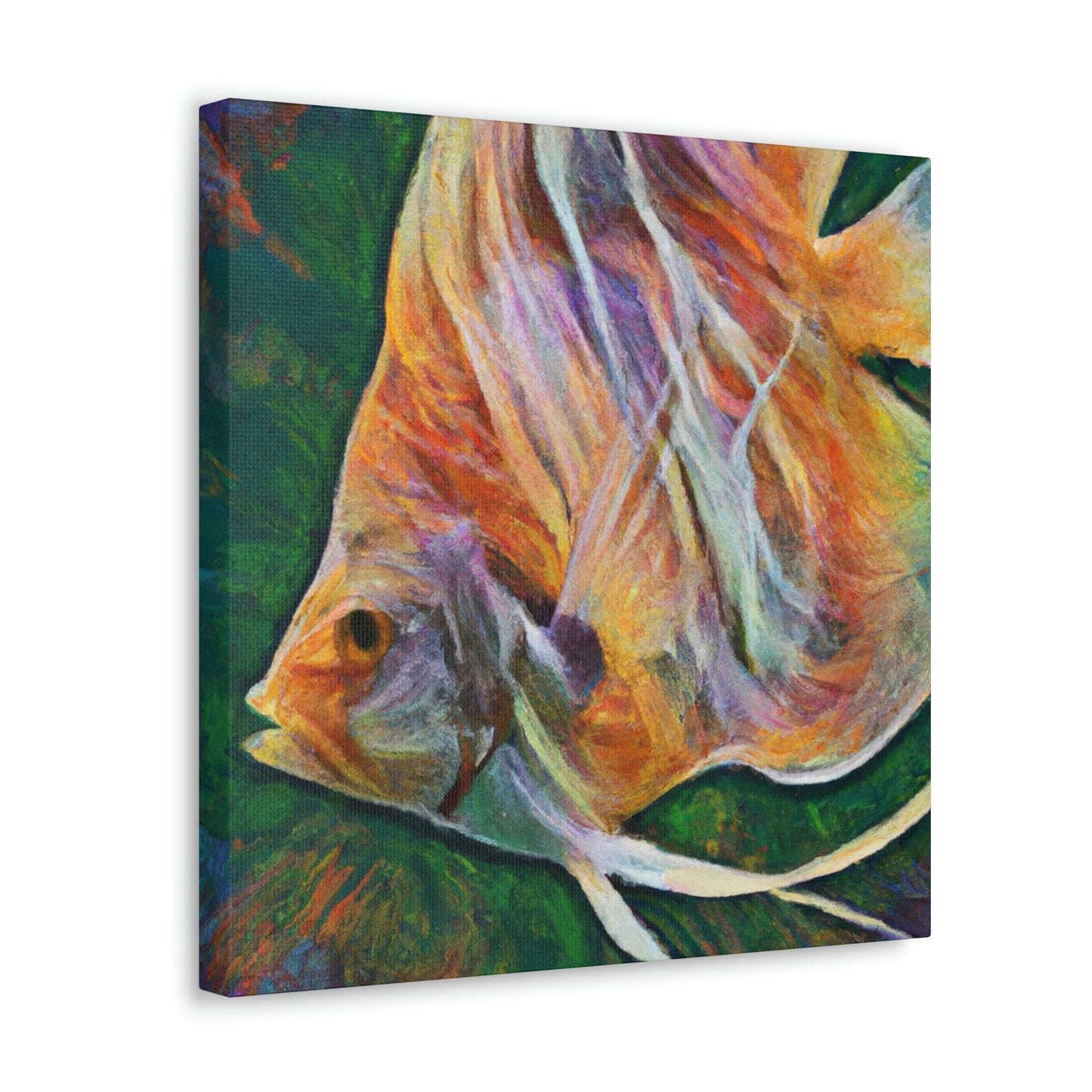 "Angelfish Under Waterfall" - Canvas