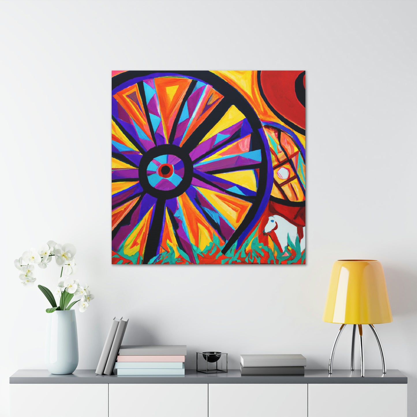 "Wagon Wheel Symphony" - Canvas