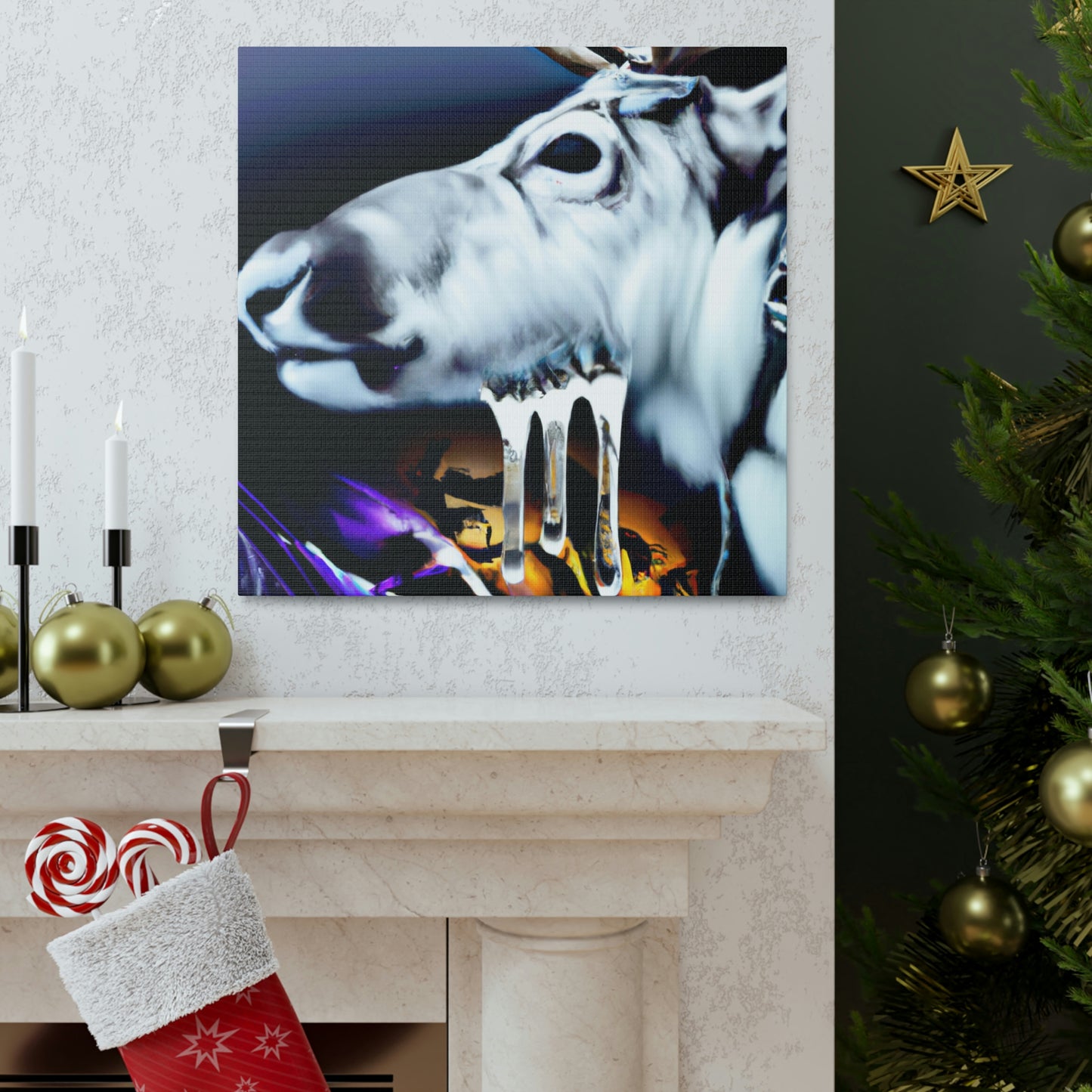 Reindeer in Hyperrealism - Canvas