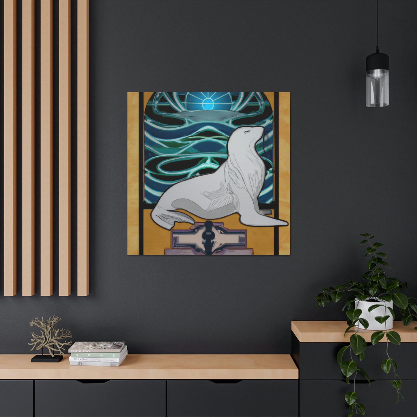 "Sleek Lion of Sea" - Canvas