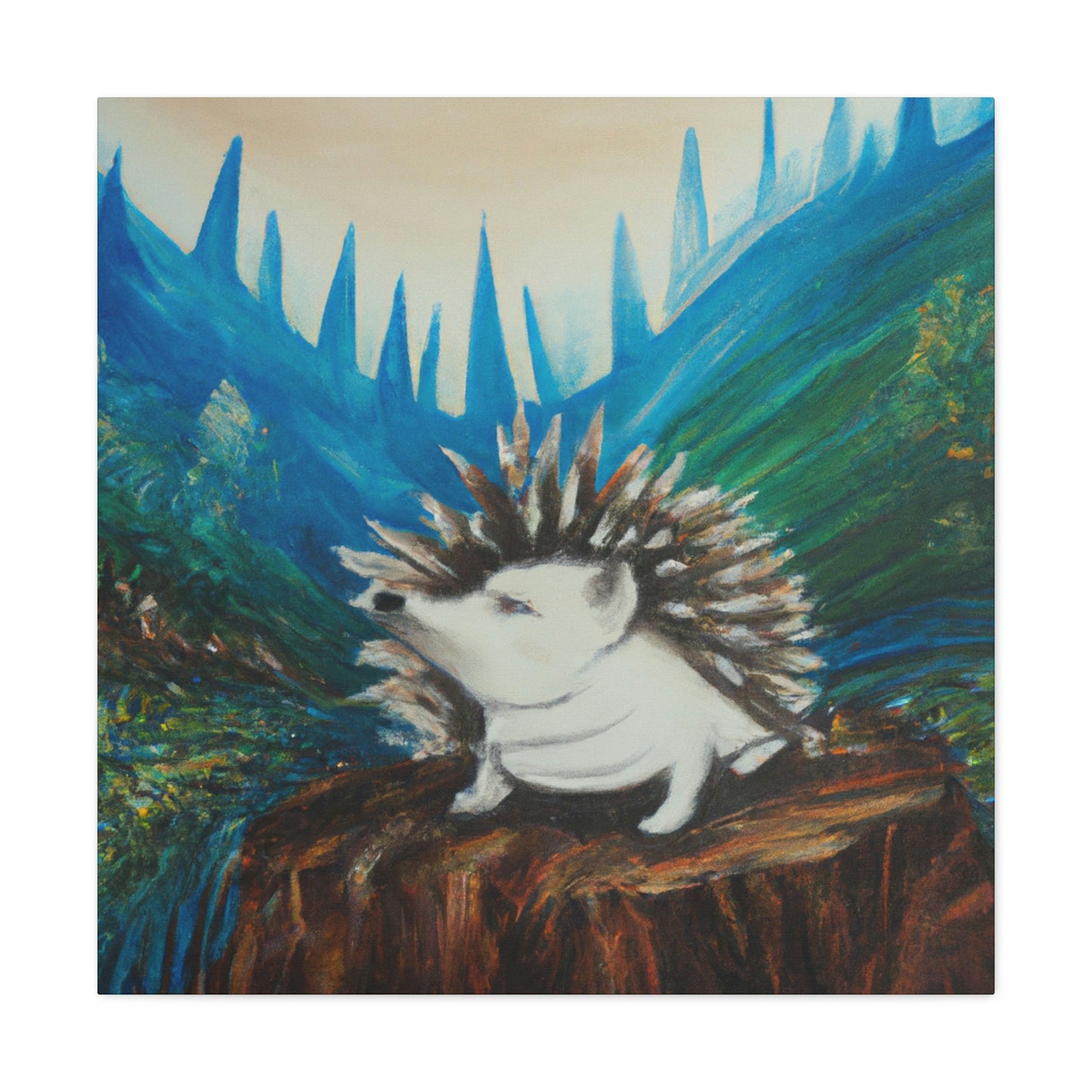 "Hedgehog in Deco Style" - Canvas