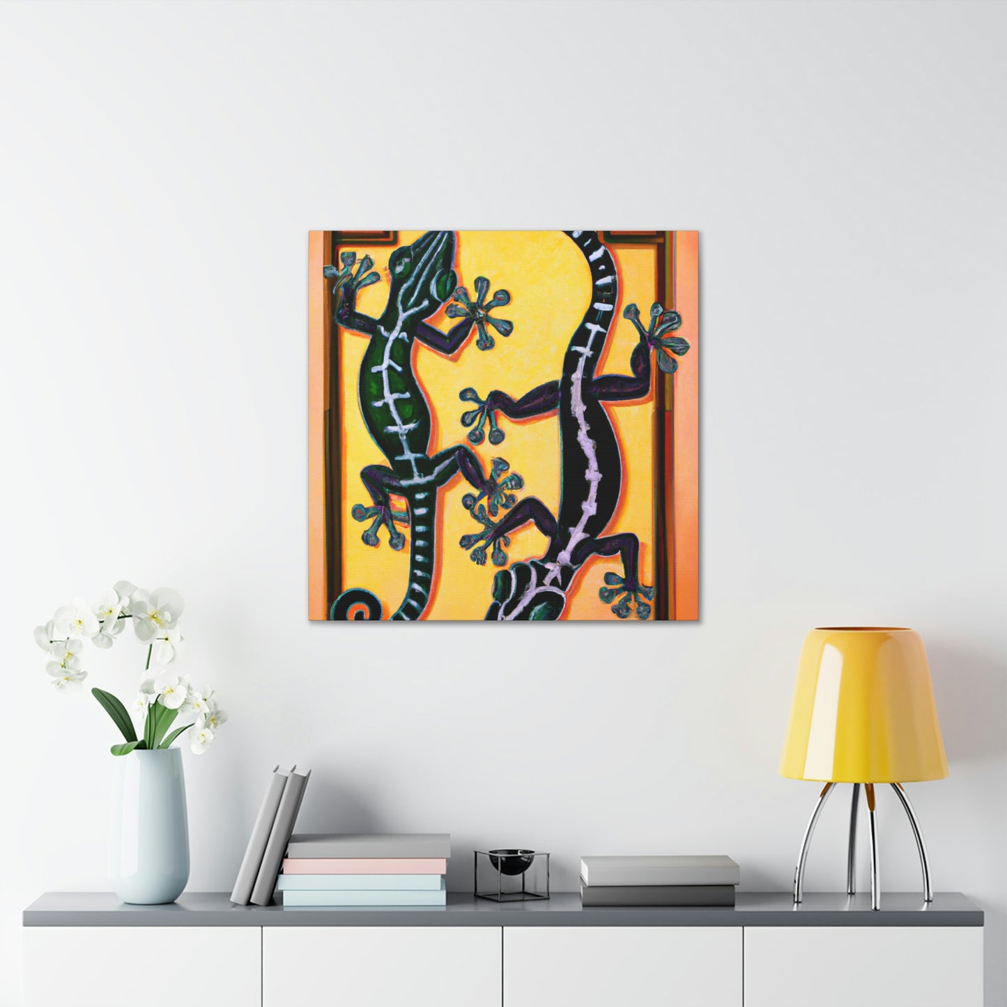 Geckos in Art Deco - Canvas