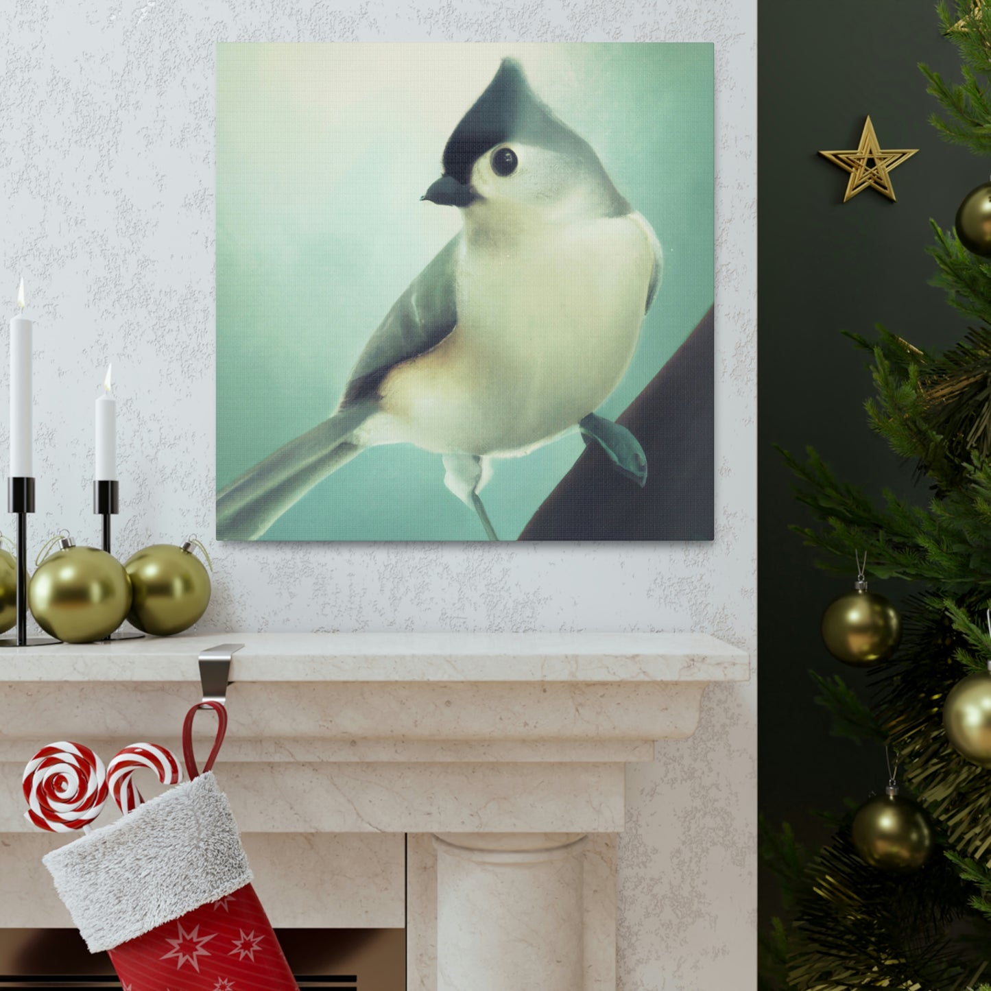 "Titmouse in Art Deco" - Canvas