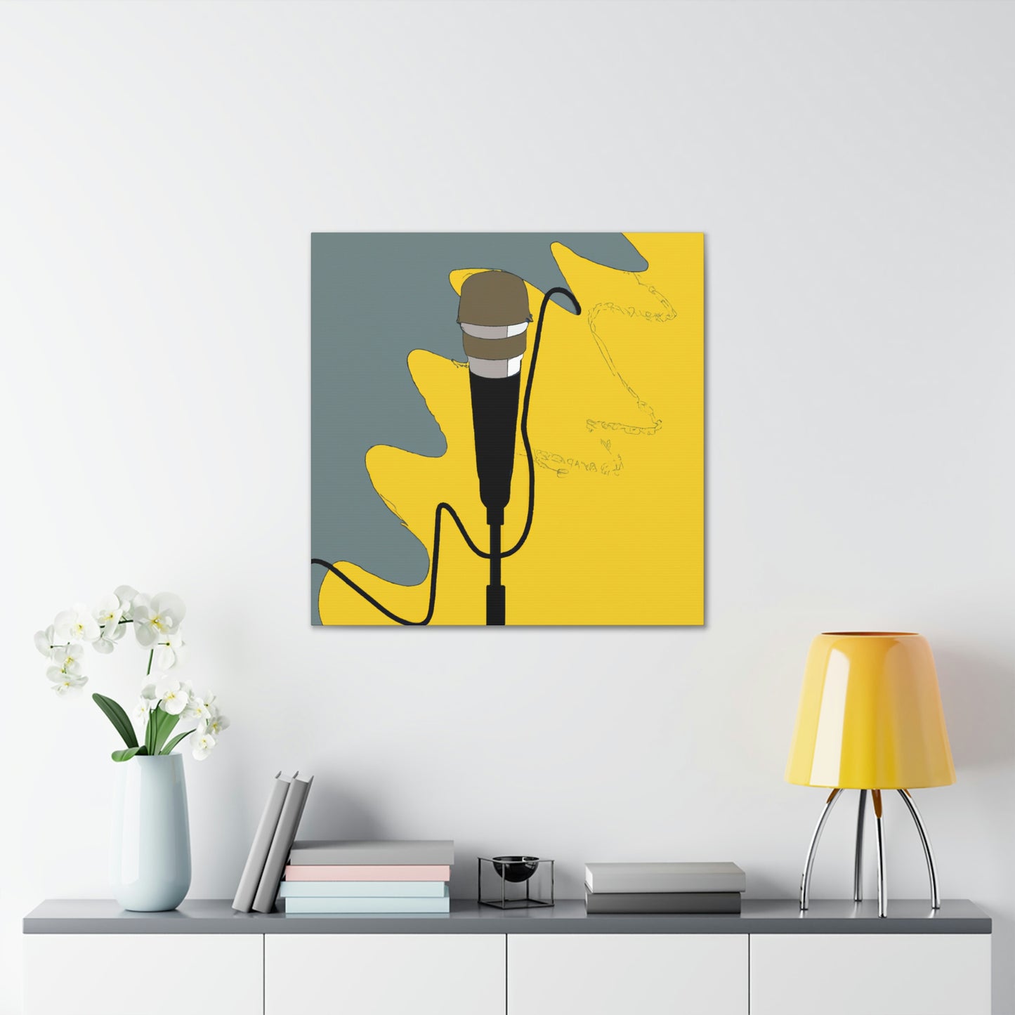 "Microphone Minimalism". - Canvas