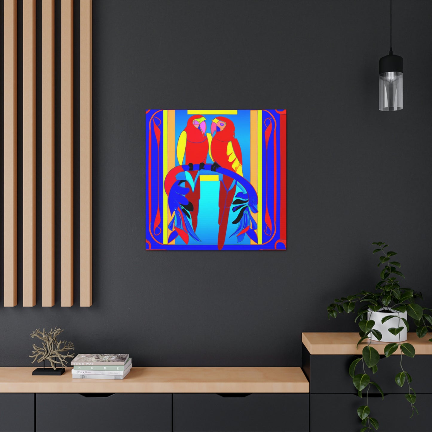 "Macaws of Metropolis" - Canvas