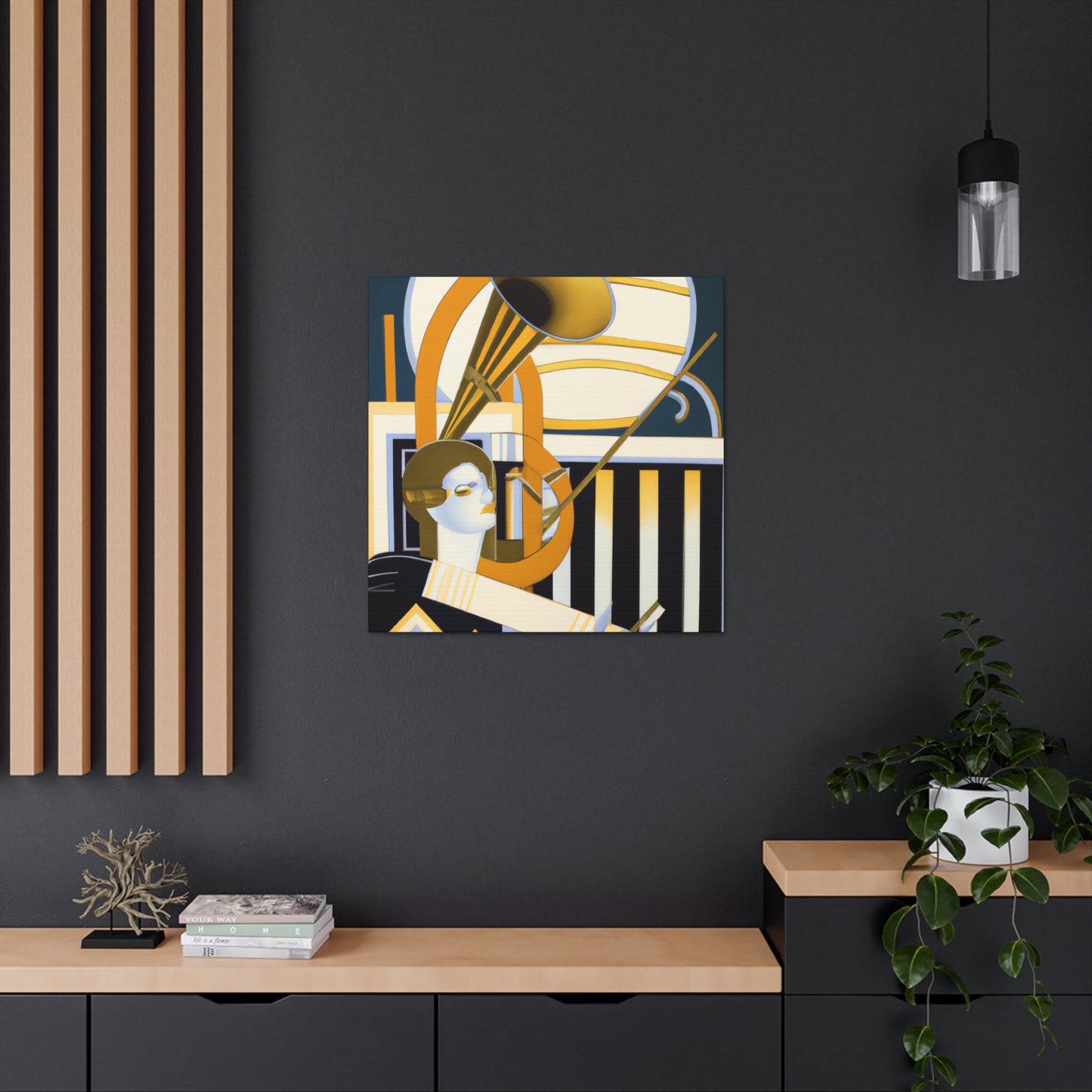 "Tuned Deco Trumpet" - Canvas