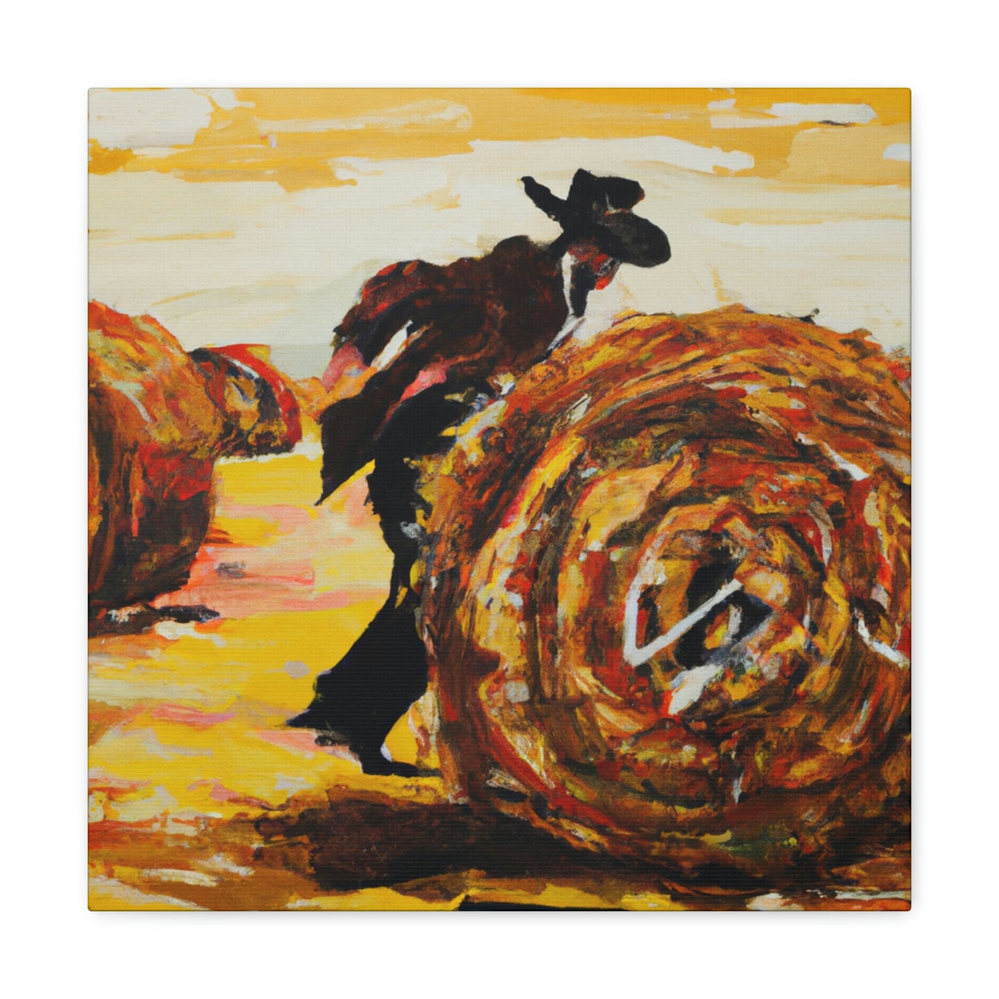 "Hay Bale Harmony 1941" - Canvas