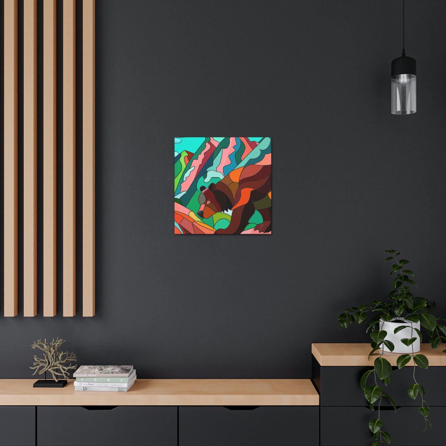 "Brown Bear in Deco" - Canvas