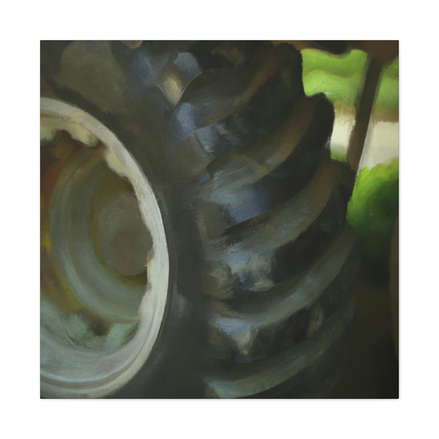 "Tractor Tire Reflection" - Canvas