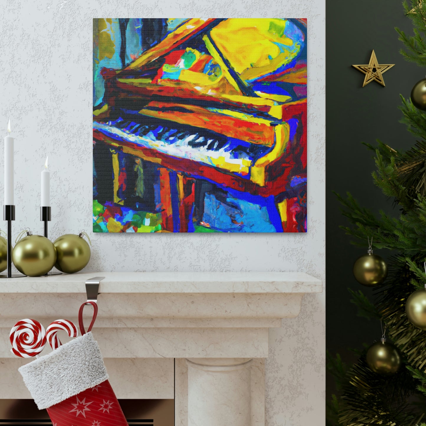 "Playing Piano in Color" - Canvas