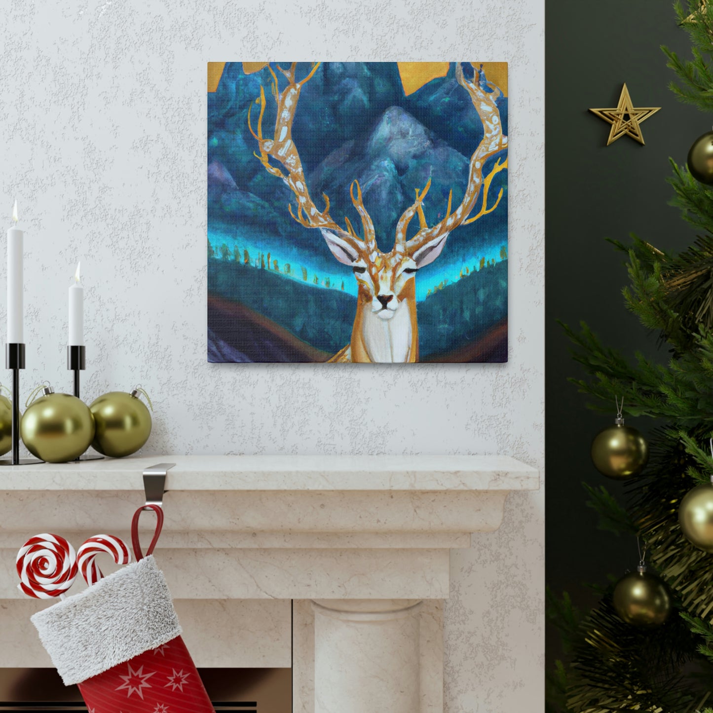 Deer in Deco Style - Canvas