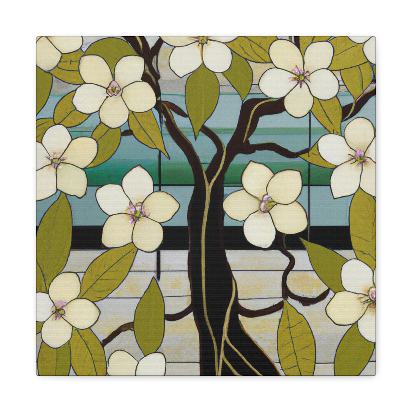 "Elegant Dogwood Bloom" - Canvas