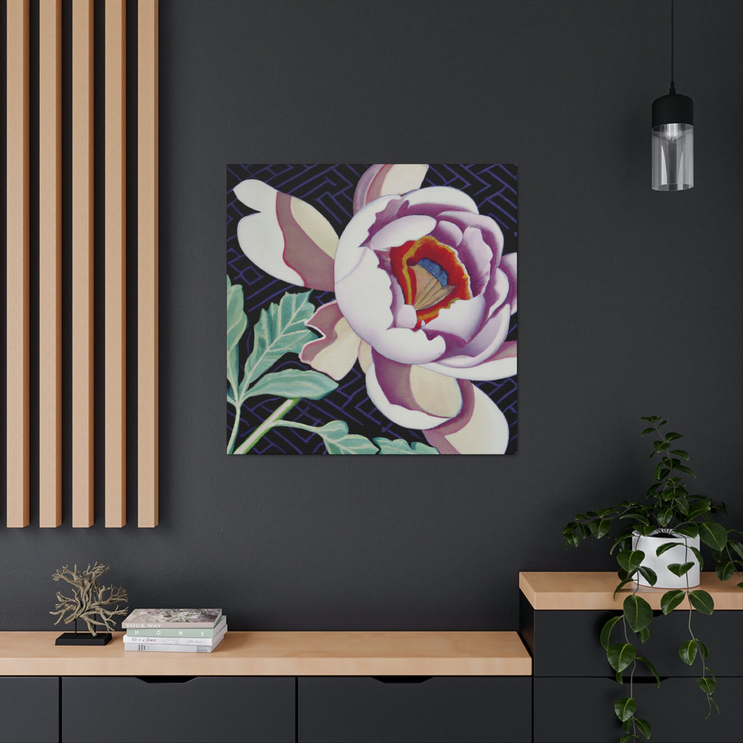 "Peony in Art Deco" - Canvas