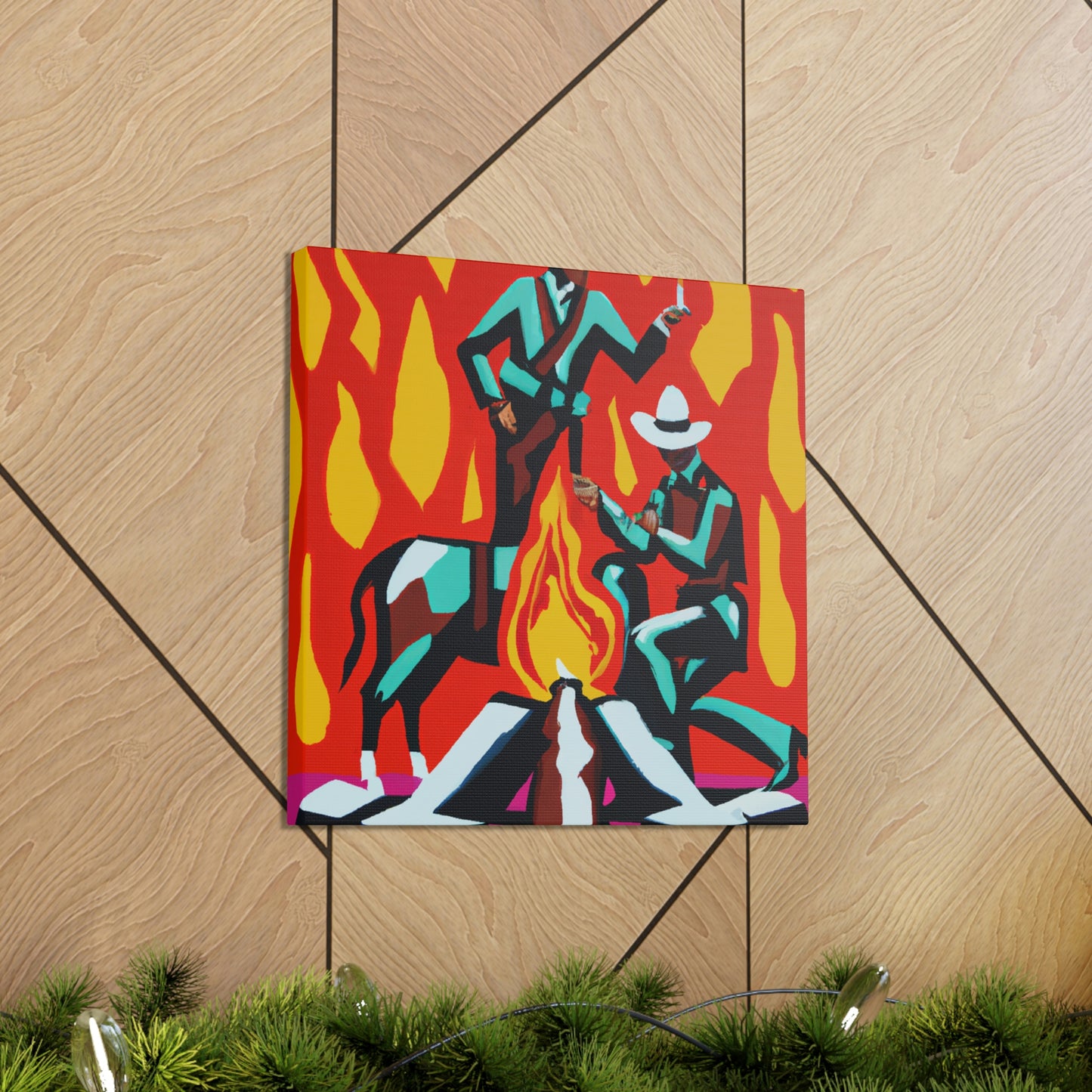 "Campfire under Moonlight" - Canvas