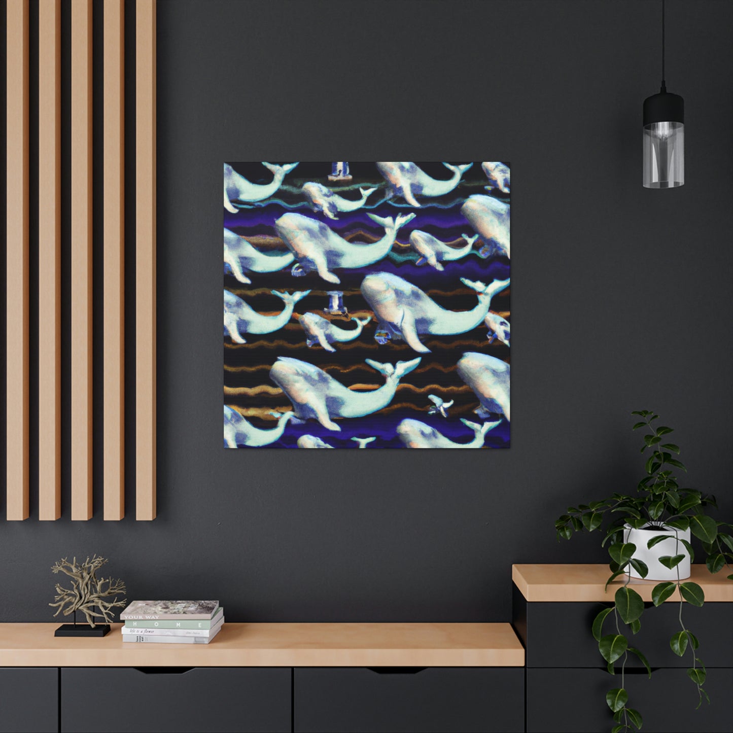 "Whale in the Rapids" - Canvas