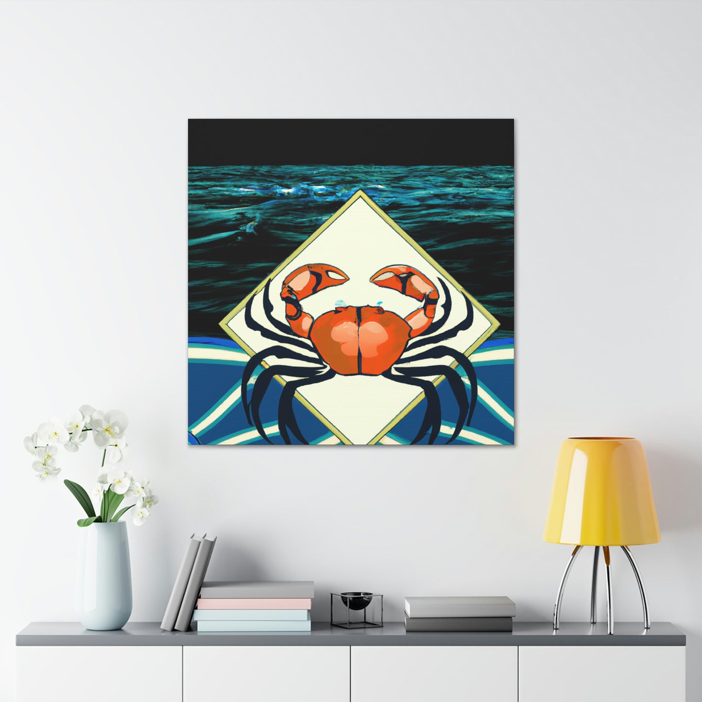 "Crab's Deco Dance" - Canvas