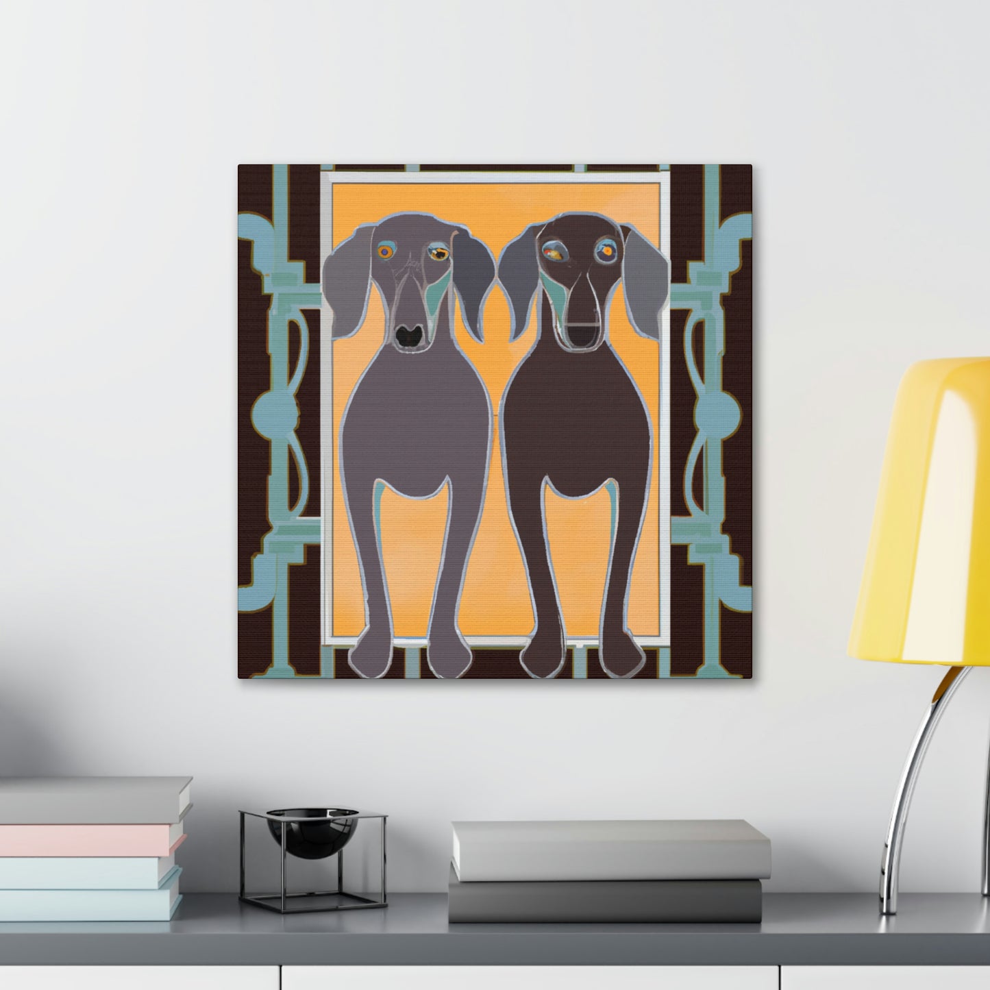 "Weimaraner on Sunset" - Canvas