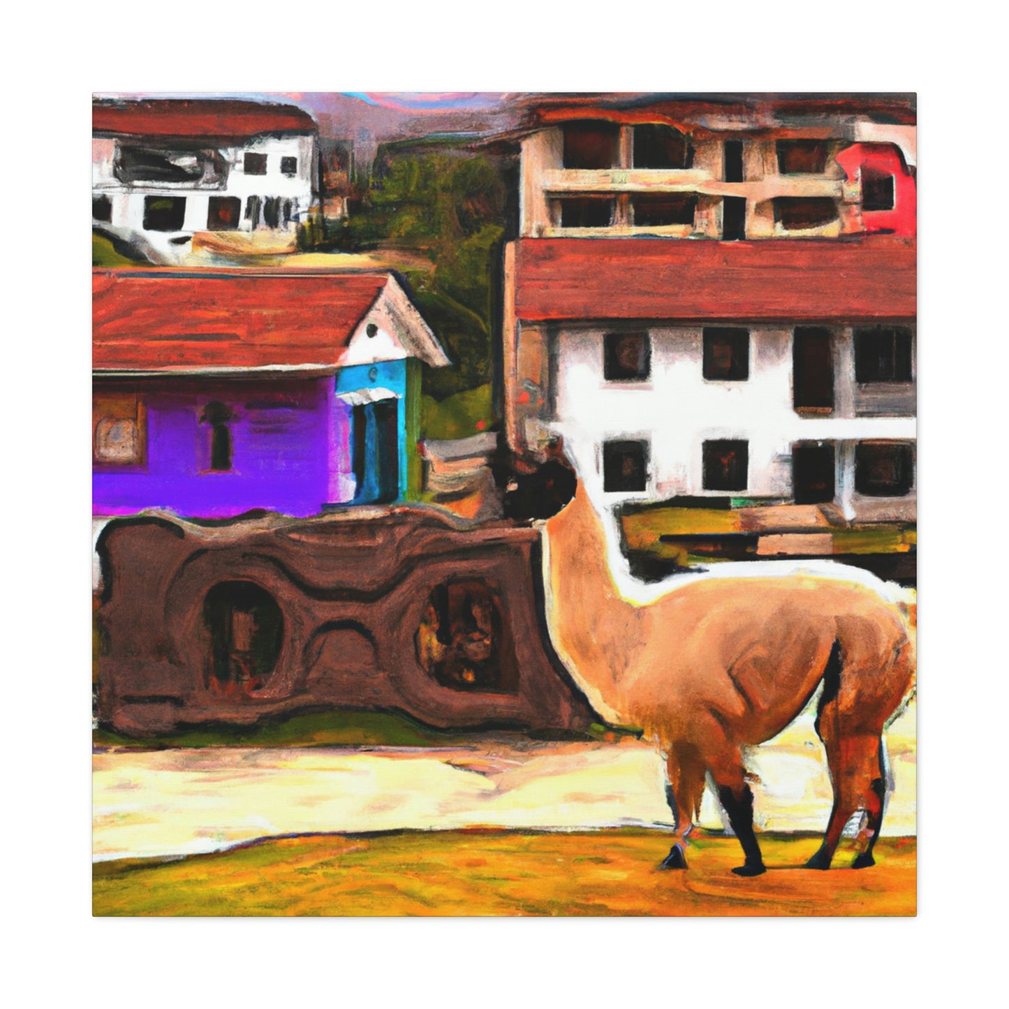 Llamas in Landscape - Canvas