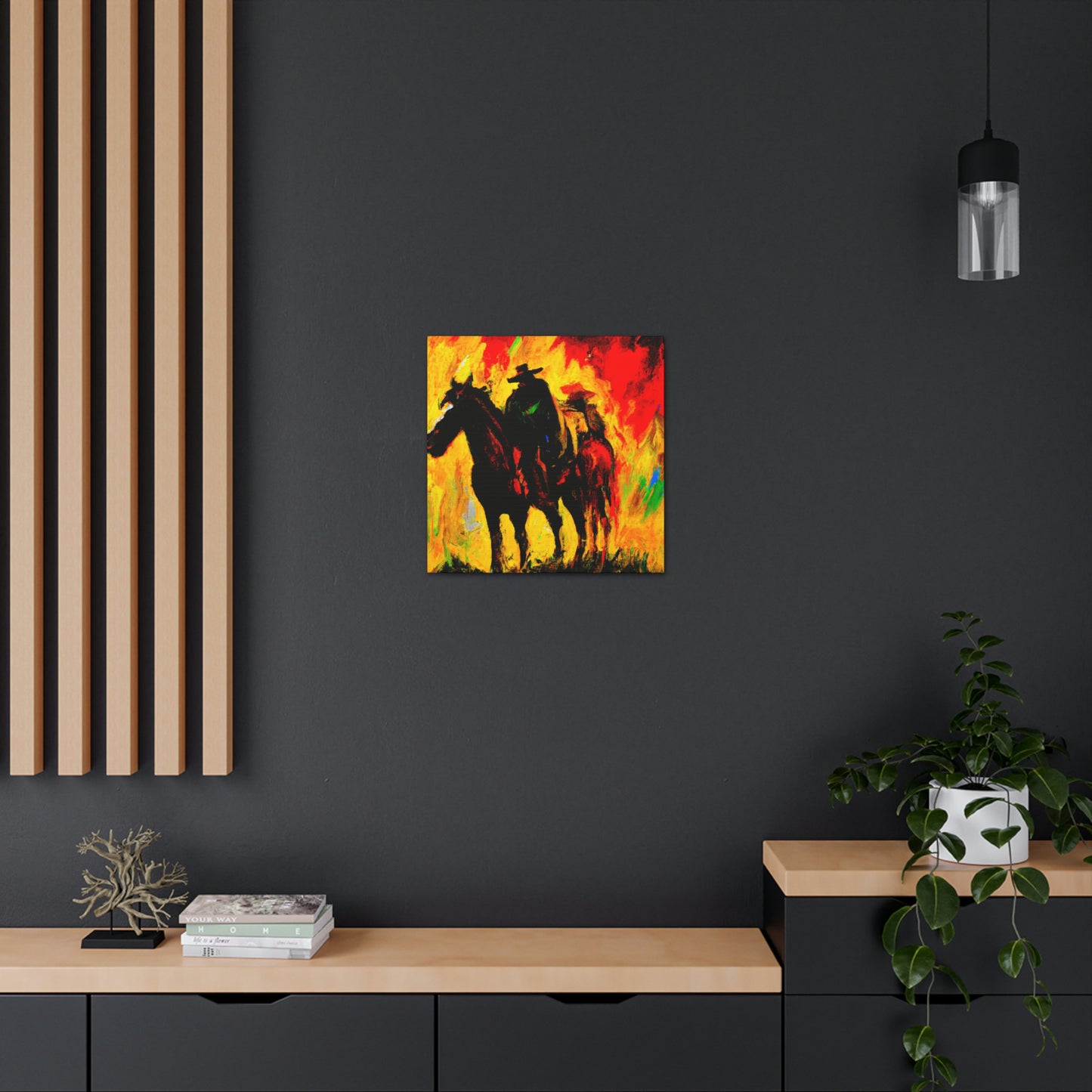 Cowboy and Steed. - Canvas