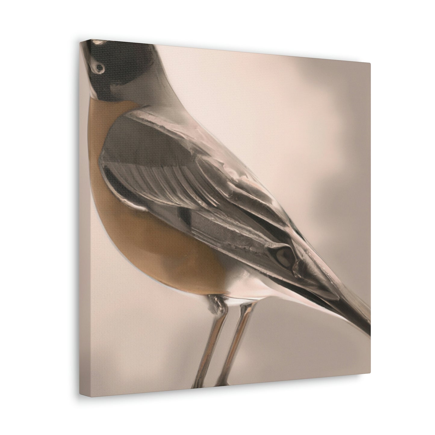 "Robins in Reflection Art" - Canvas