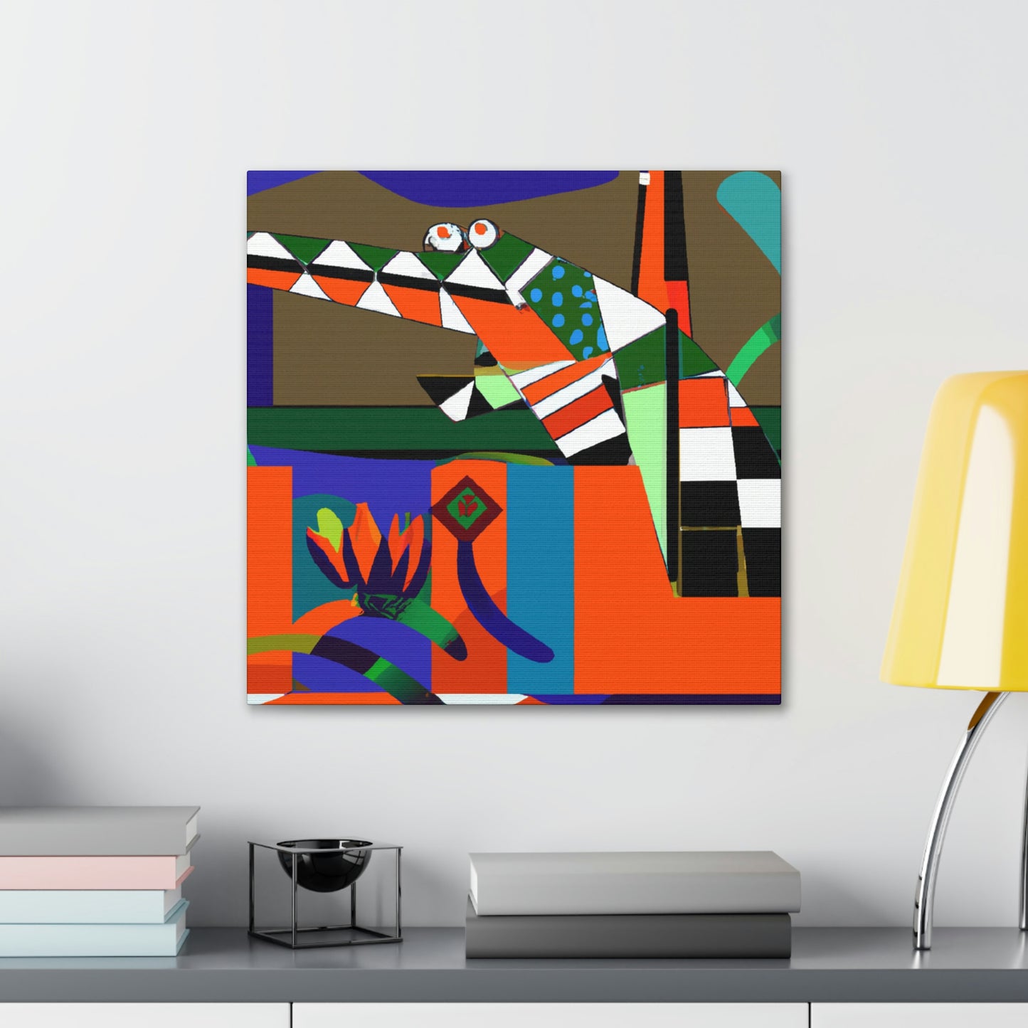 "Crocodile Art Deco" - Canvas