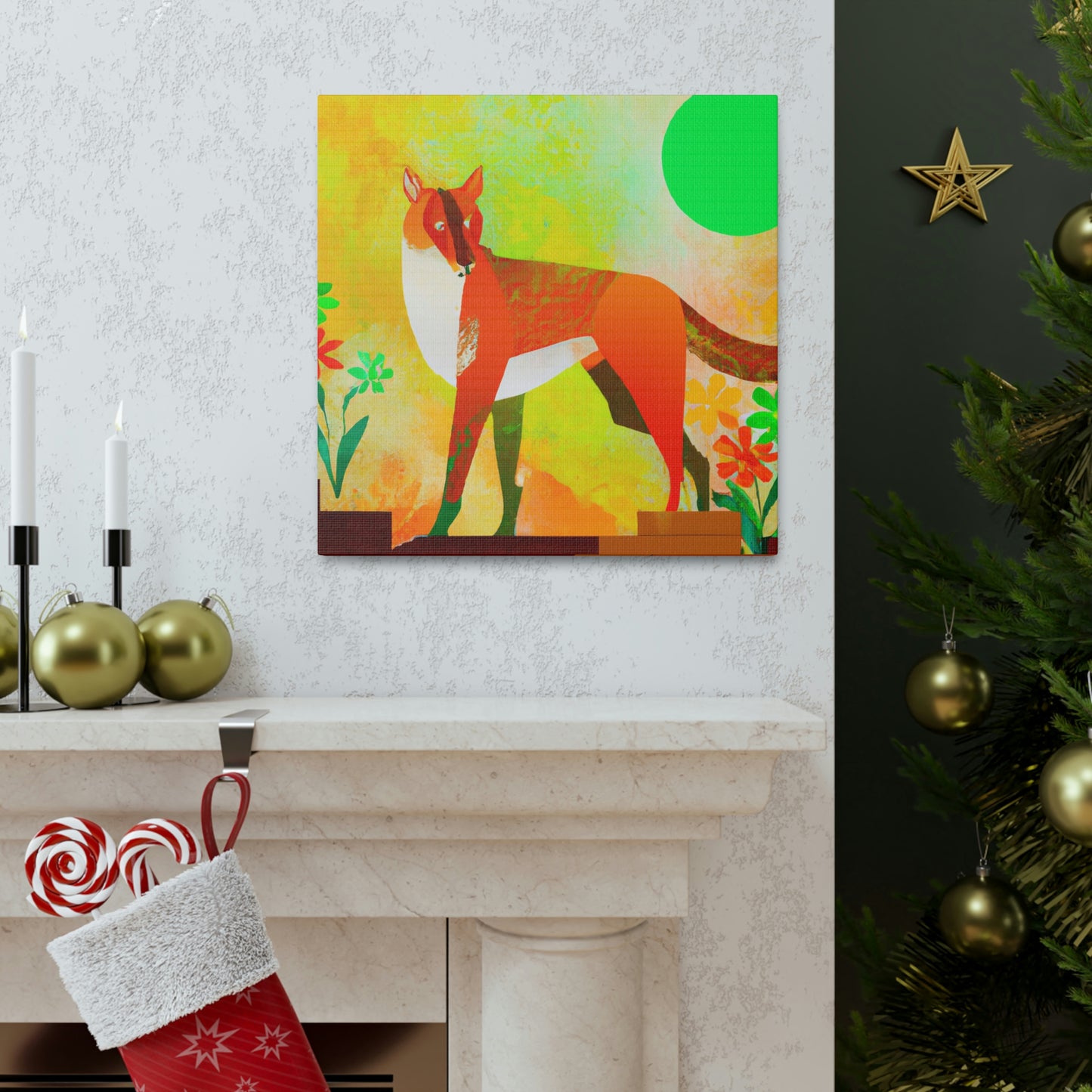 Dhole in Art Deco - Canvas