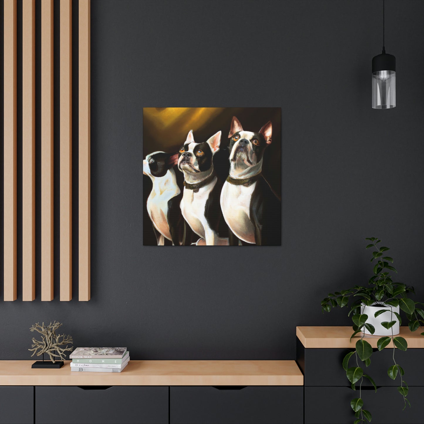 "Boston Terrier Elegance". - Canvas