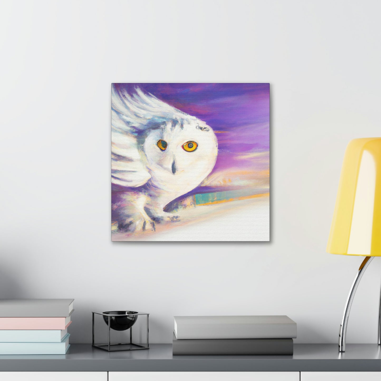 "Snowy Owl in Moonlight" - Canvas