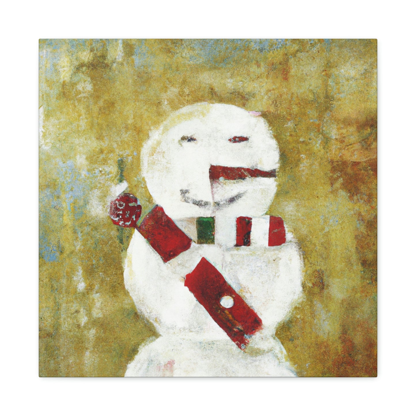 "Snowman in Winter Glow" - Canvas