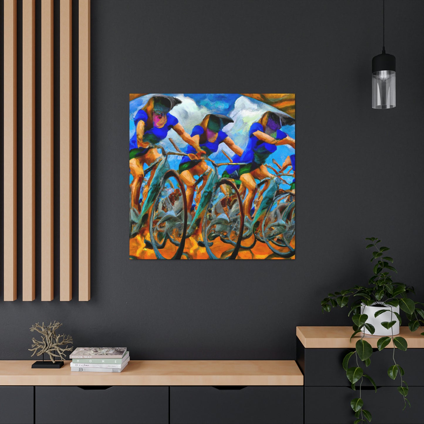 Biking Through Dreamscape - Canvas