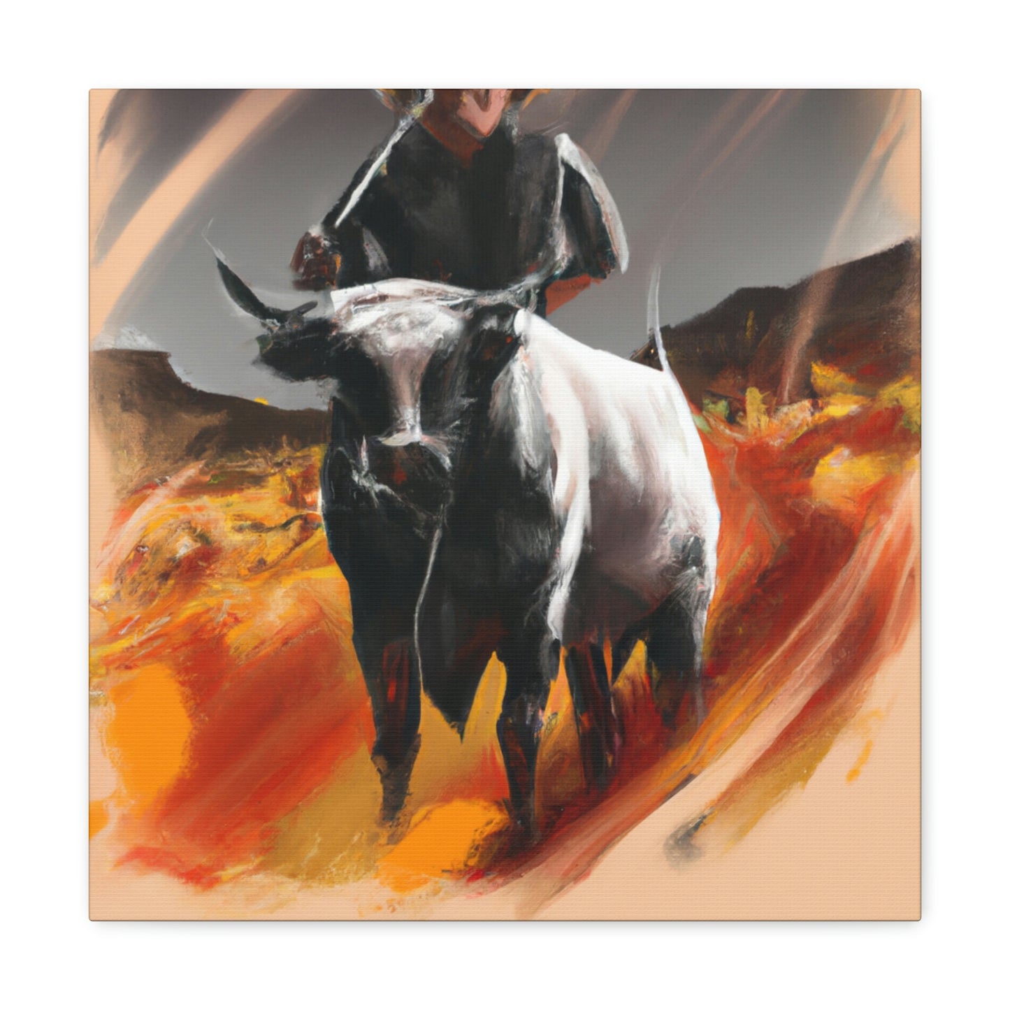 Cattle Branding Landscape - Canvas