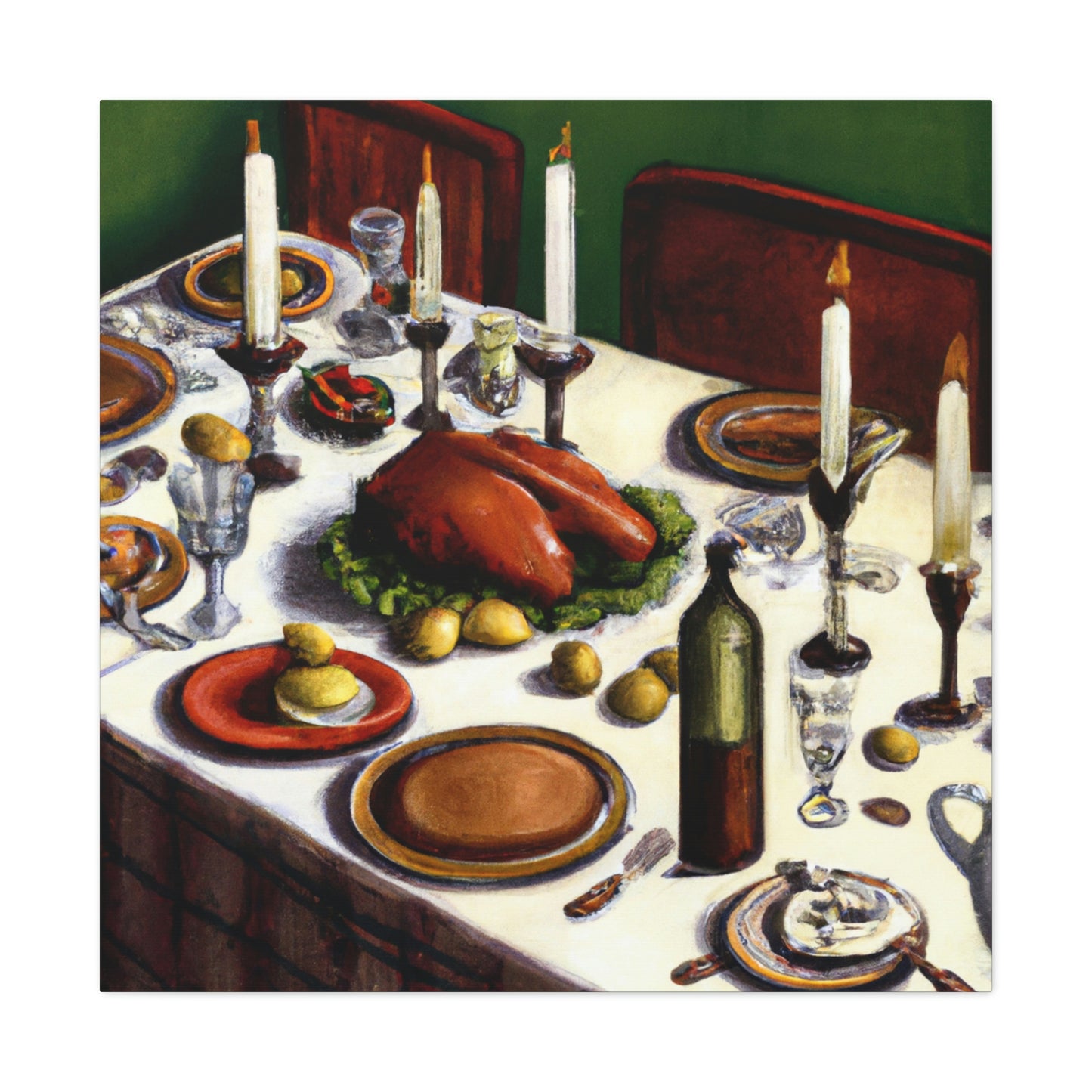 Family's Evening Meal - Canvas