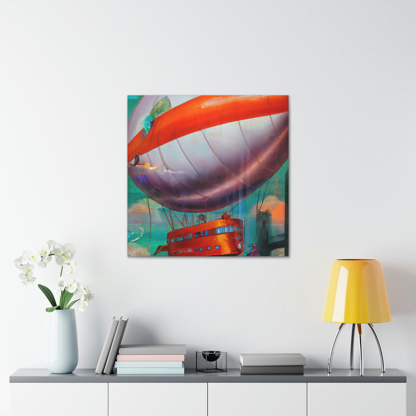 "Blooming Blimp Surrealism" - Canvas