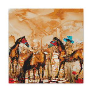 "Horses Grazing Horizon" - Canvas